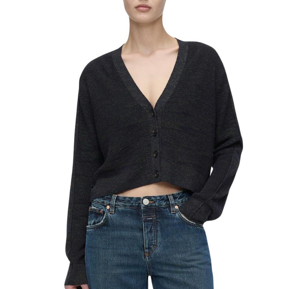 NEW CLOSED short cropped cardigan in smokey blue